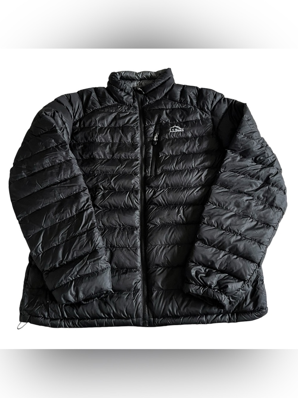 LL Bean Ultralight 850 Puffer Jacket Full Zip Goose Down Black Men’s XL Regular